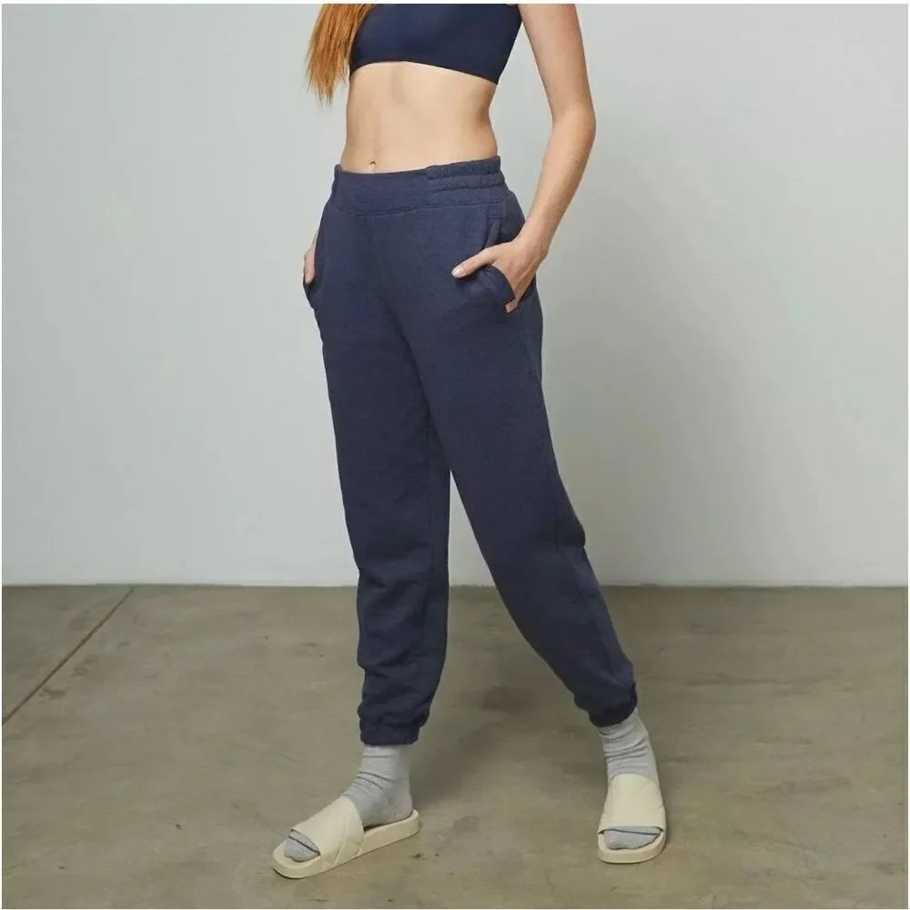 Lunya Restore Double Faced Pants In Deep Blue Heather Women’s XS Brand New